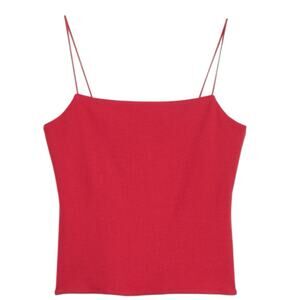 NWD Madewell Square Neck Tank Top Ribbed Watermelon Red Size XL